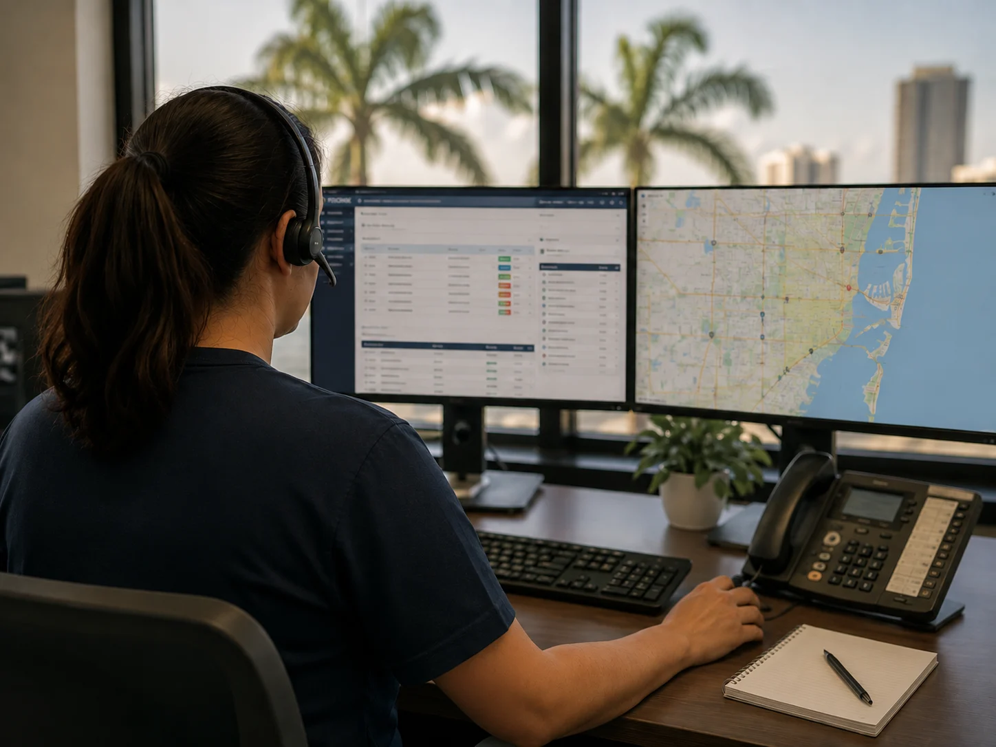 TrionX dispatch coordinating a Miami-Dade work order